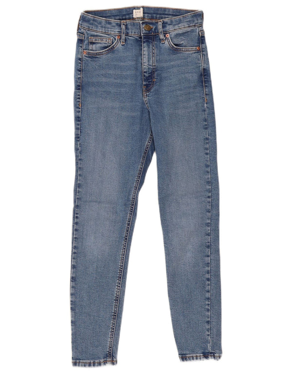 Topshop Dame Skinny Jeans UK 8 Small W26 L25 Blue Cotton