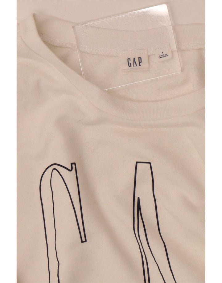 Gap Womens Grafisk Oversized Sweatshirt Jumper UK 10 Small White