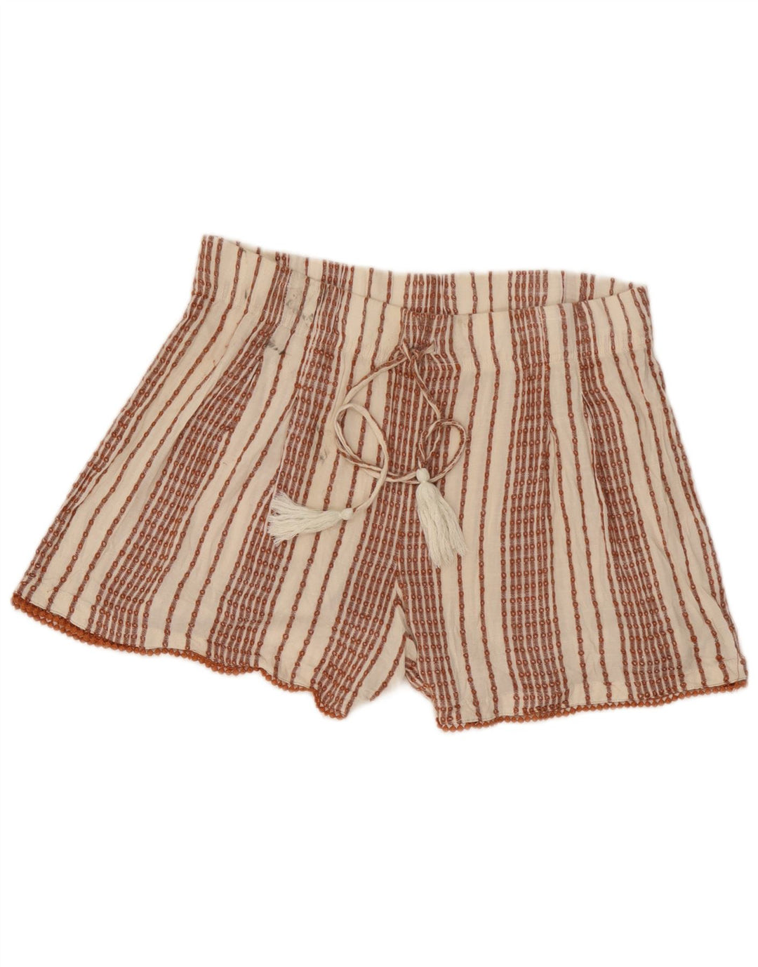 Marks & Spencer Shorts til kvinder UK 12 Medium W32 Hvidstribet viskose