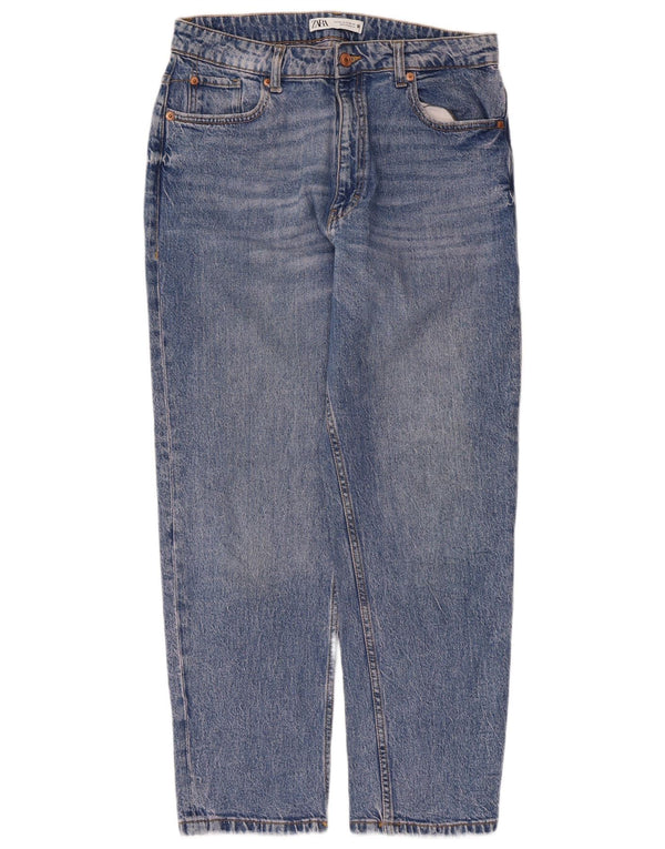 Zara Dame Højtaljede tilspidsede Jeans EU 42 Large W32 L27 Blå