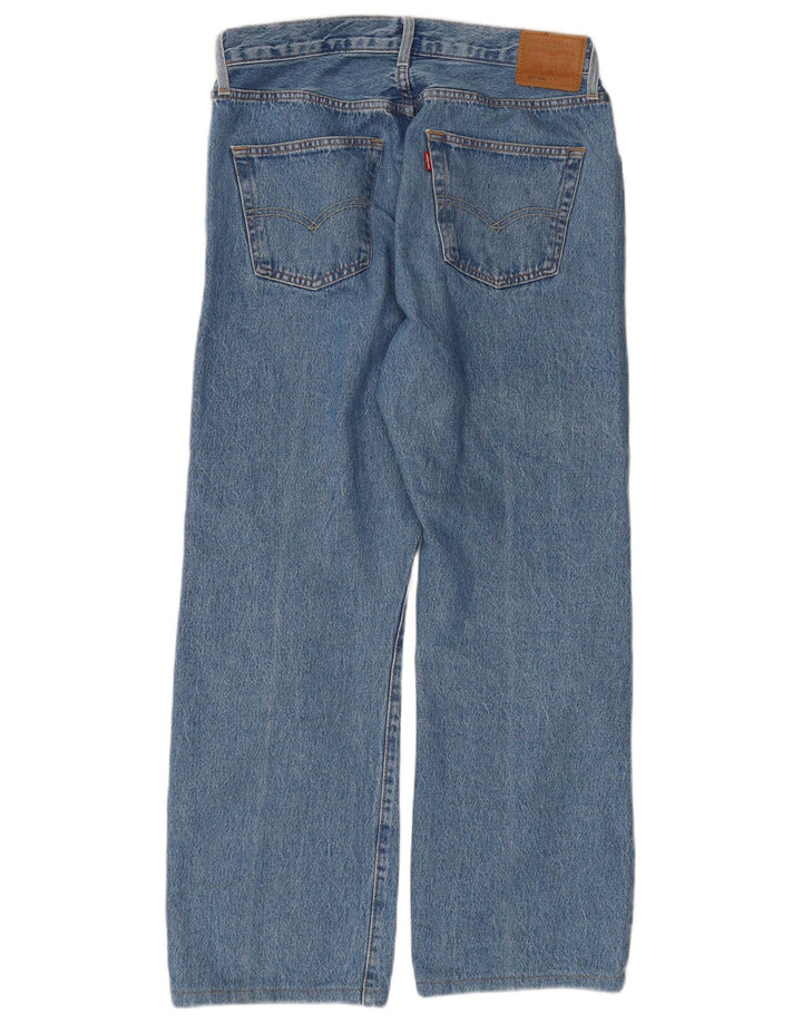 LEVI'S Herre 501 Straight Jeans W34 L28 Blå Bomuld