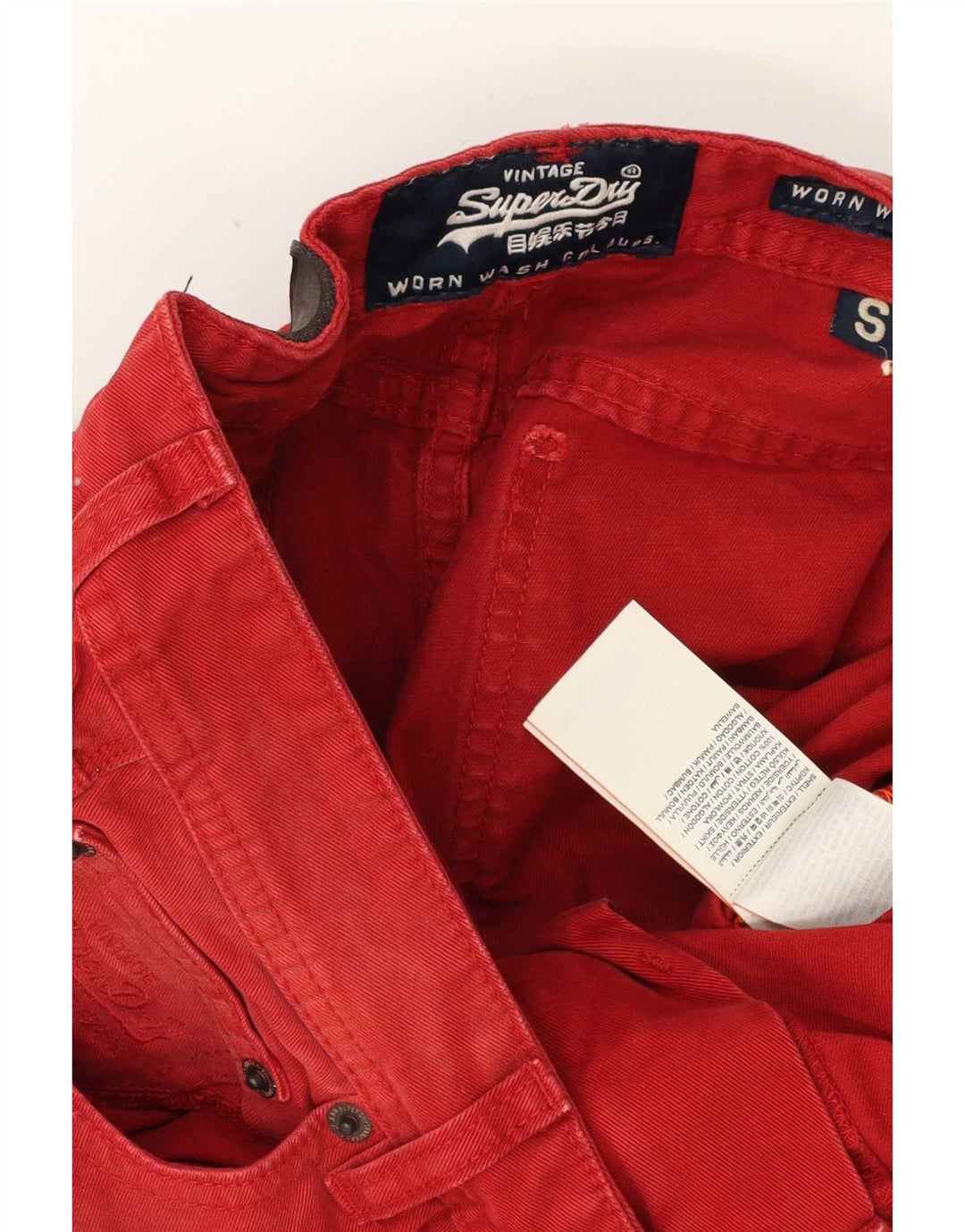 Superdry denimshorts til mænd Små W29 rød bomuld