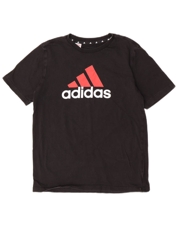 Adidas drenge grafisk t-shirt top 13-14 år sort bomuld
