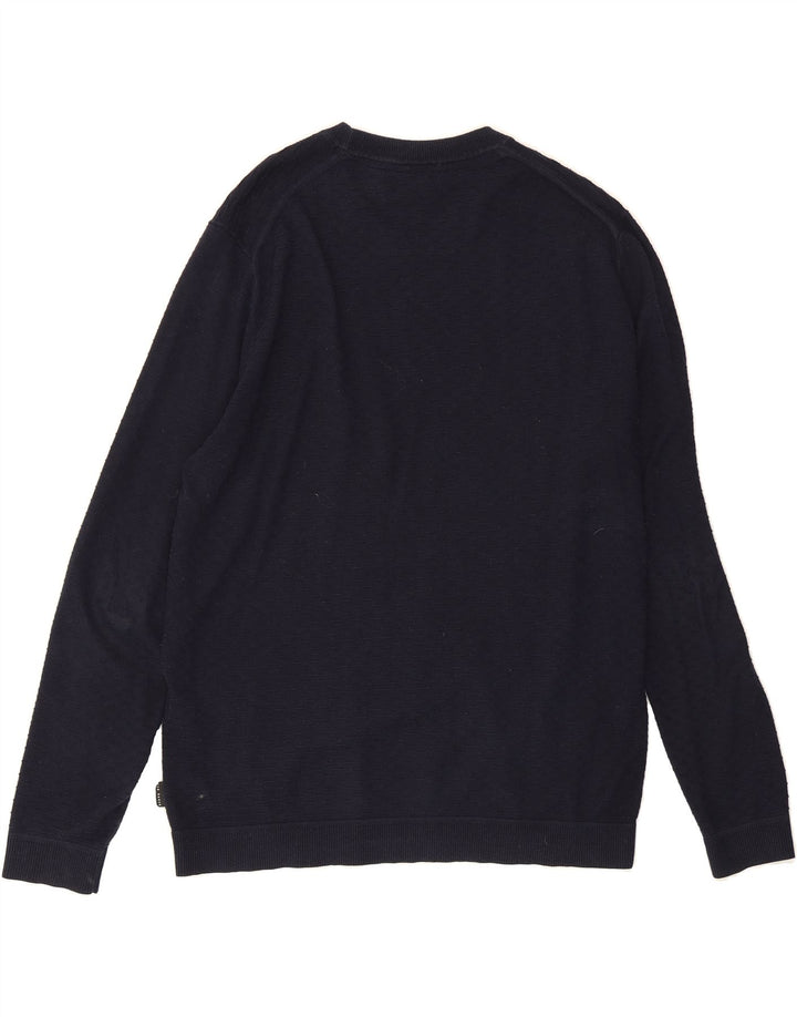 TED BAKER Womens Crew Neck Jumper Sweater Size 6 2XL Navy Blue Cotton Vintage Ted Baker and Second-Hand Ted Baker from Messina Hembry 