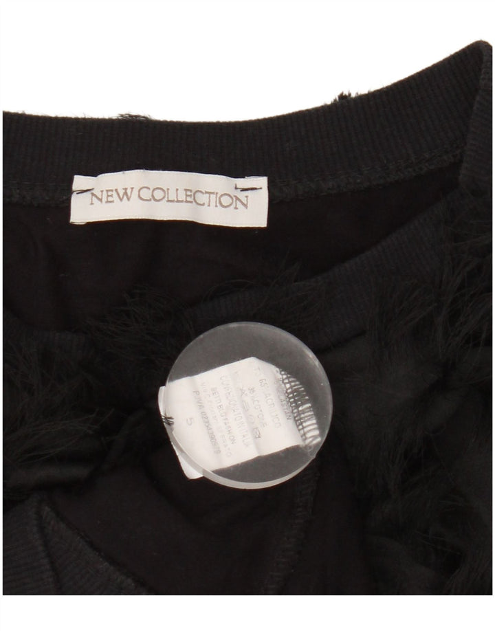 Ny kollektion Womens Oversized Crop Sweatshirt Jumper UK 6 XS Sort