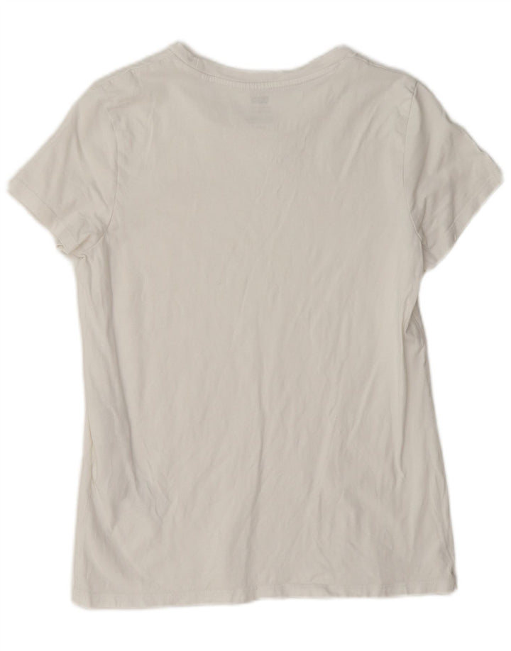Levi's Dame T-Shirt Top UK 10 Lille Hvid Bomuld