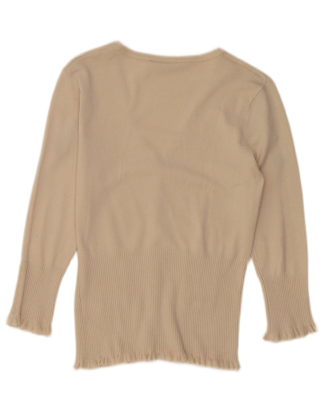 John Lewis Dame Cardigan Sweater UK 10 Small Beige Viscose