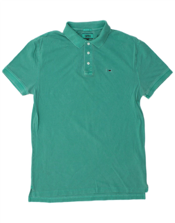 TOMMY HILFIGER Mens Regular Fit Polo Shirt Medium Green Cotton