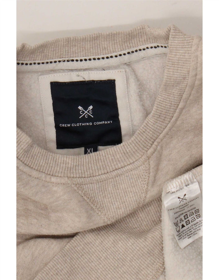 Crew Clothing Herre Sweatshirt Jumper XL Beige Bomuld