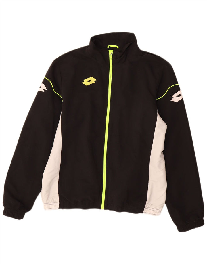 Lotto Herre grafisk træningsdragt Topjakke Medium Sort Colourblock Polyester