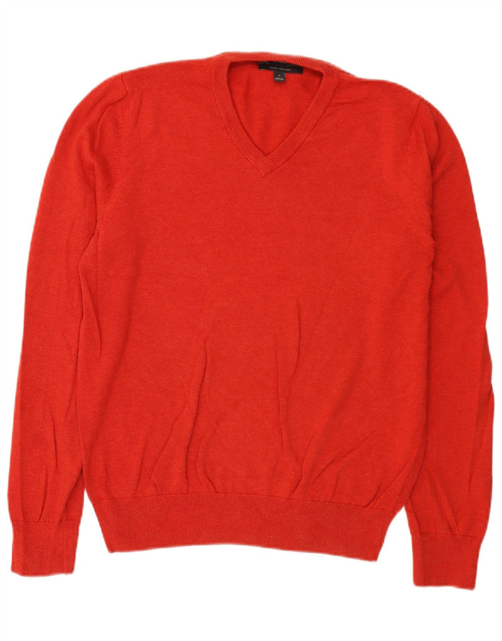 Marks & Spencer Herre V-hals sweater Medium rød bomuld