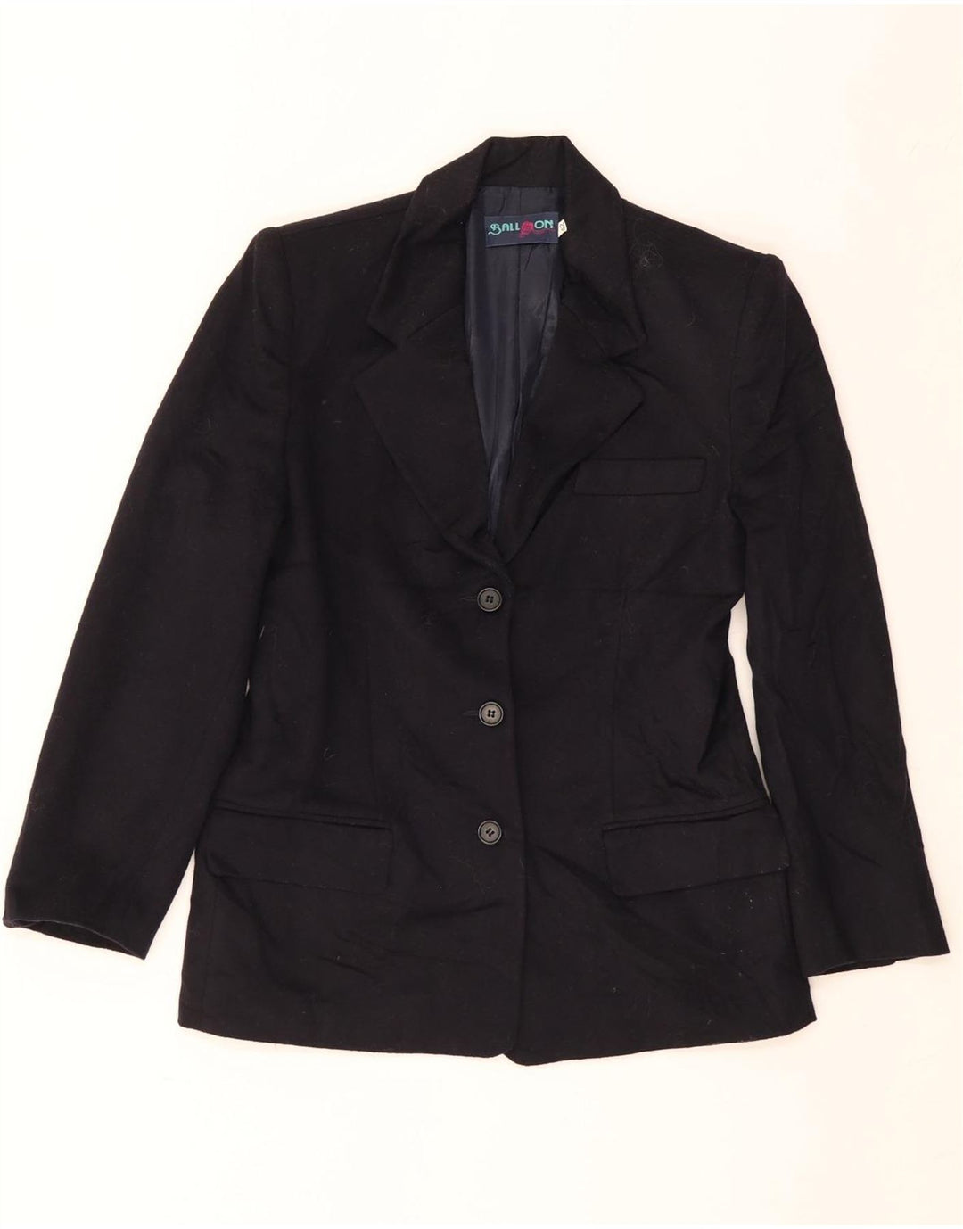 Ball On Dame 3 Button Blazer Jacket IT 42 Medium Navy Blue Virgin Wool