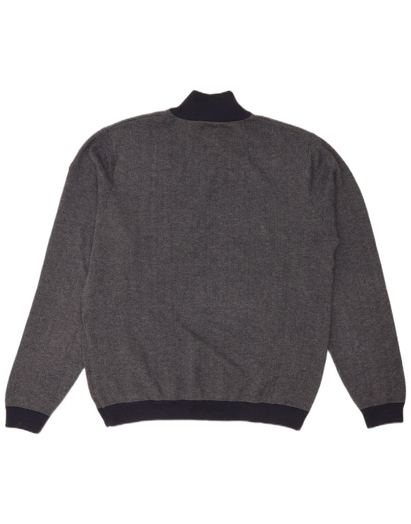North Sails Herre Grafisk Zip Neck Jumper Sweater XL Navy Blue Bomuld