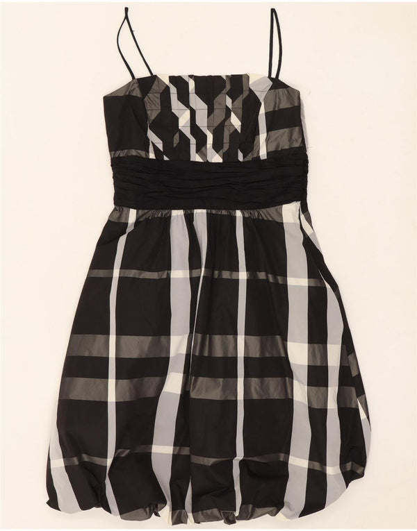 Zara Womens Sleeveless Bubble Dress UK 8 Small Black Check Polyester