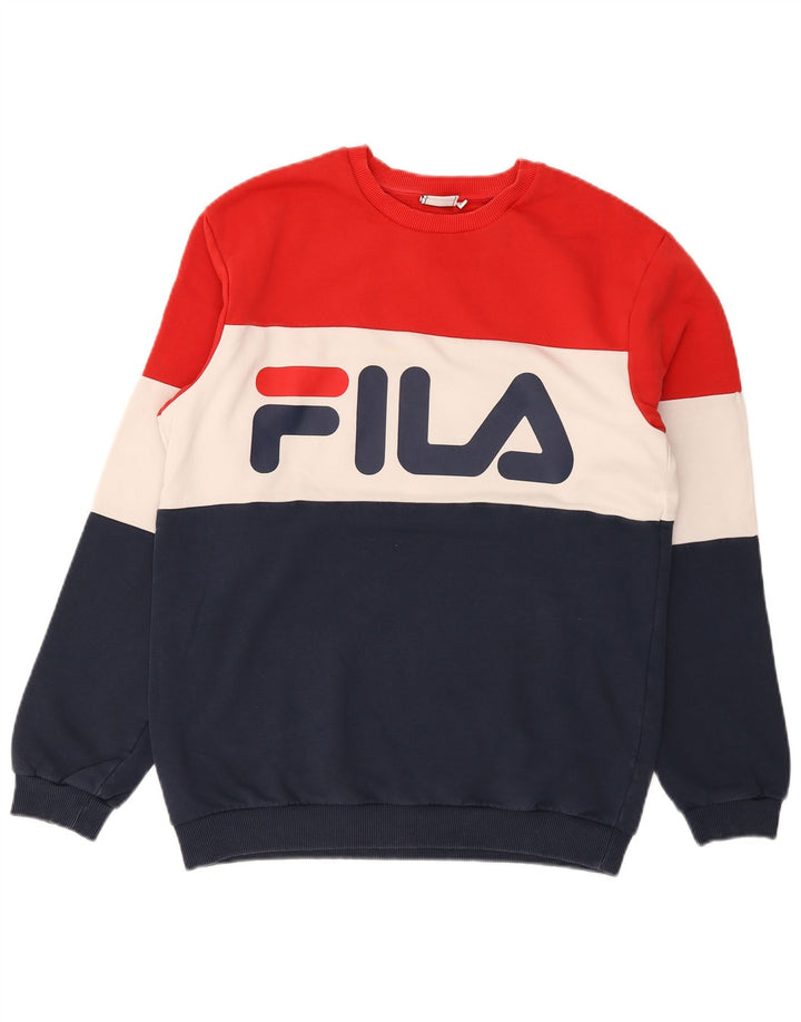 Fila Herre grafisk sweatshirt Jumper Medium Flerfarvet Colourblock Bomuld