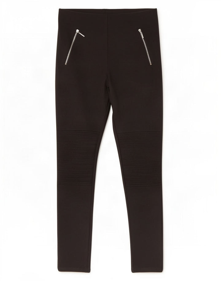 Zara Womens Crop Leggings UK 12 Medium Black