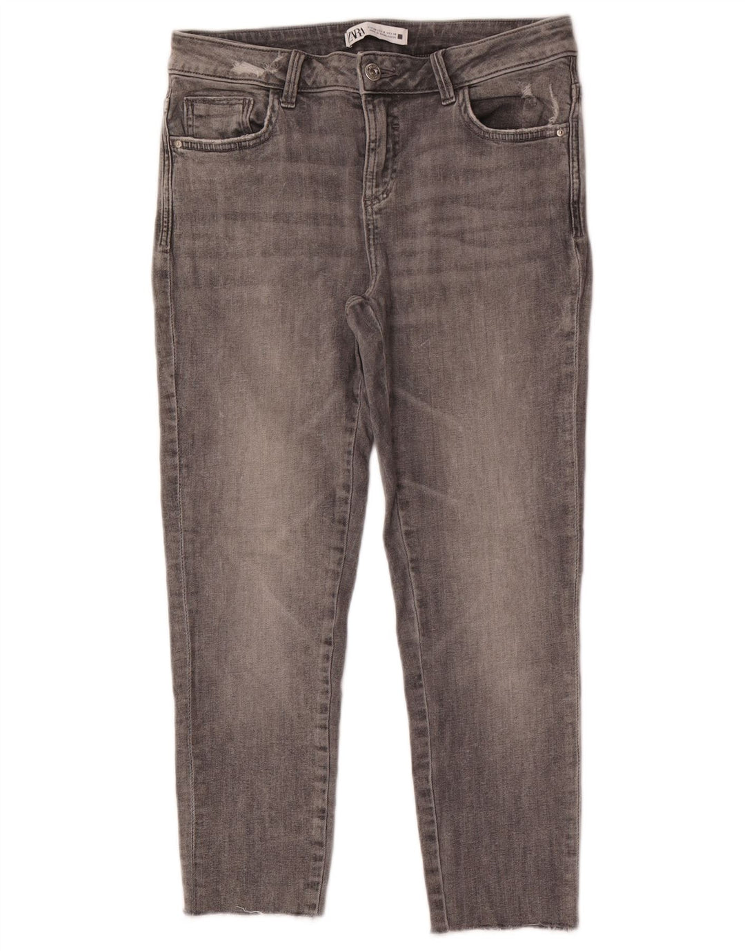 Zara Womens Cropped Jeans EU 40 Medium W30 L24 Grå
