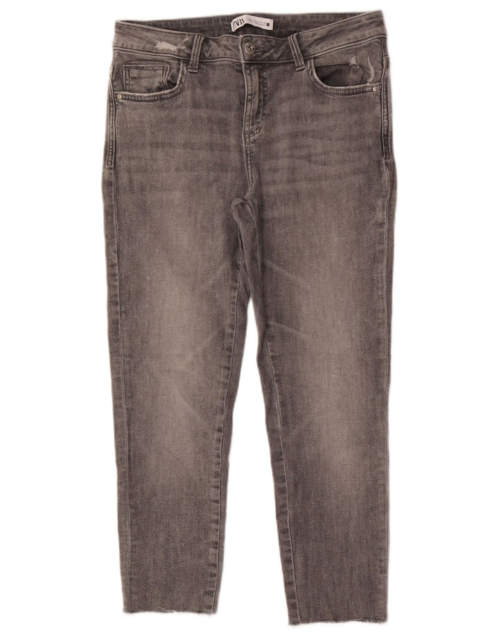 Zara Womens Cropped Jeans EU 40 Medium W30 L24 Grå