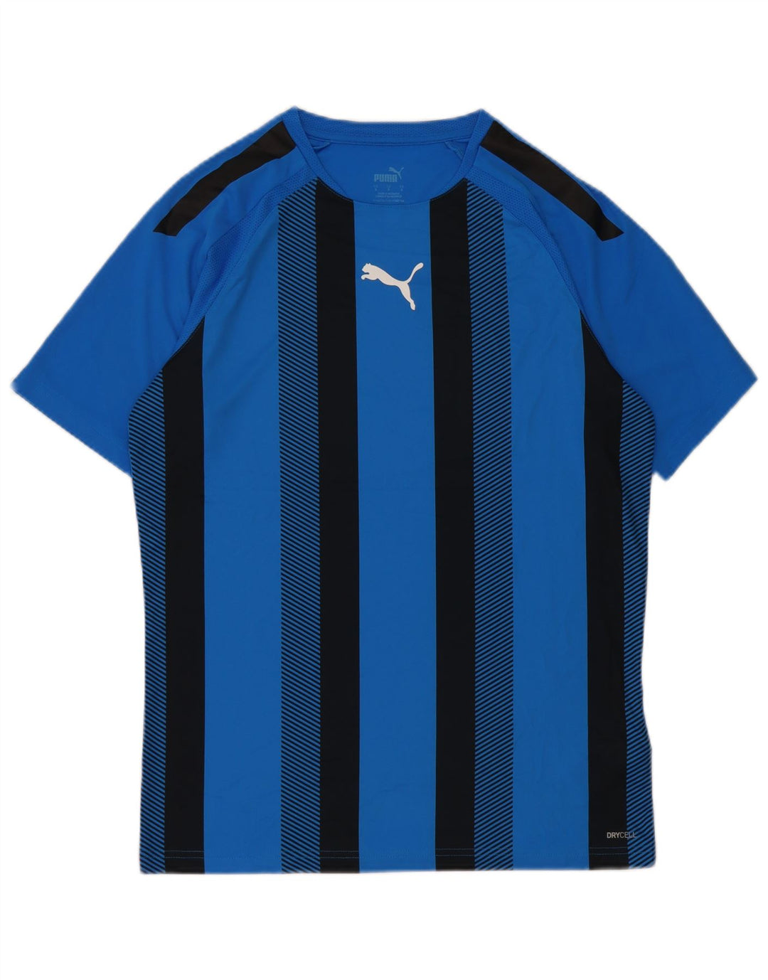 Puma herre T-shirt top lille blå stribet polyester