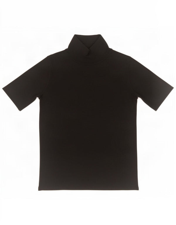 Zara Dame T-Shirt Top UK 10 Small Black Viscose