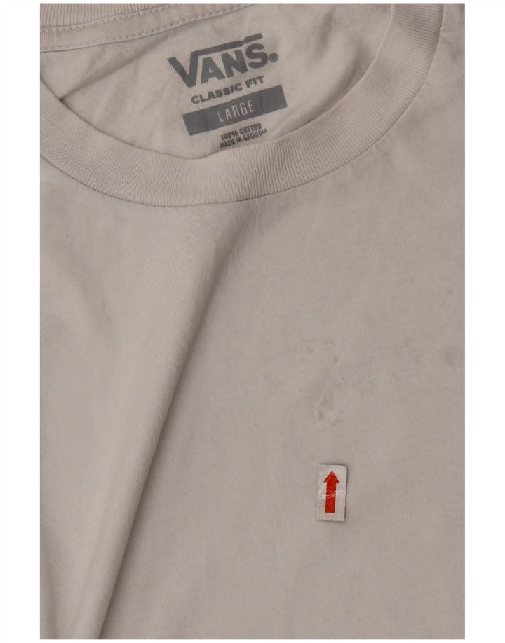 VANS Herre Classic Fit T-Shirt Top Stor Hvid Bomuld