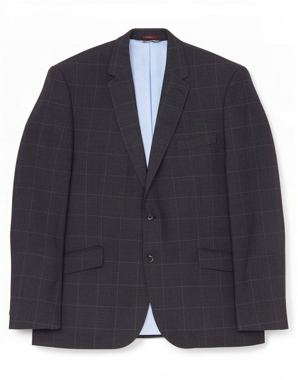 Marks & Spencer Herre 2-knaps blazerjakke UK 44 XL marineblå ternet linned