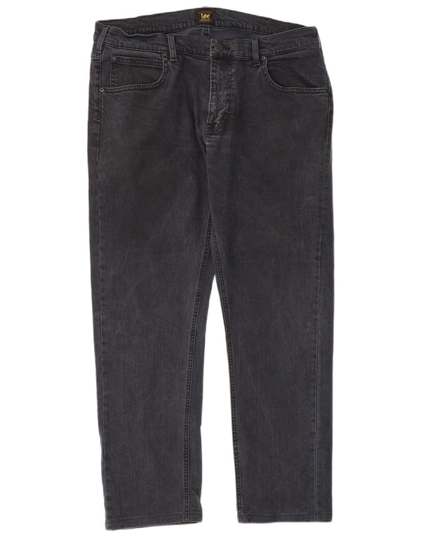 Lee Mens Daren Zip Fly Straight Jeans W36 L30 Marineblå Bomuld