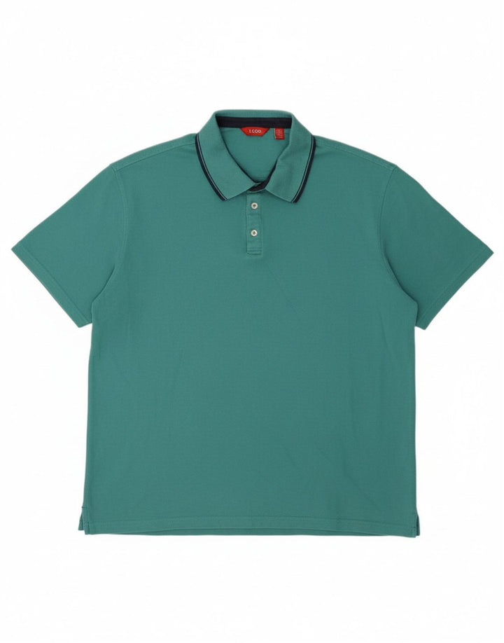 IZOD Mens Polo Shirt 2XL Green Cotton
