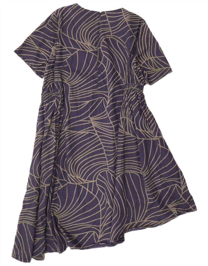 COS Dame Asymmetrisk Kjole EU 42 Stor Marineblå Geometrisk Bomuld