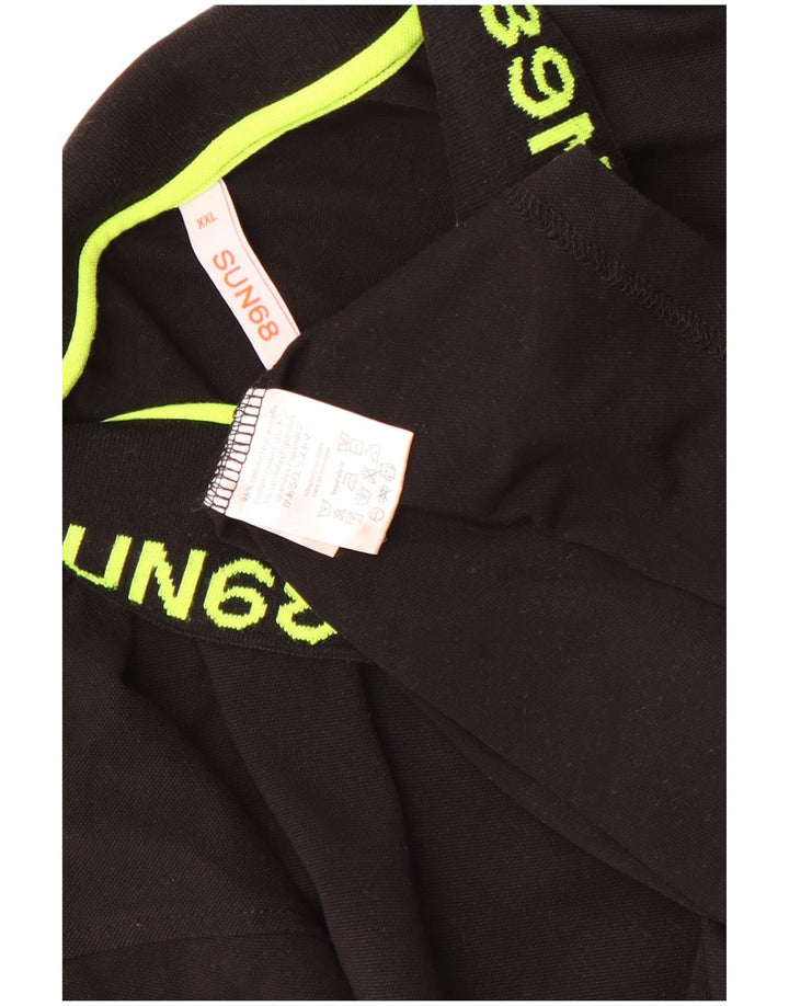 Sun68 Herre grafisk poloshirt 2XL sort bomuld