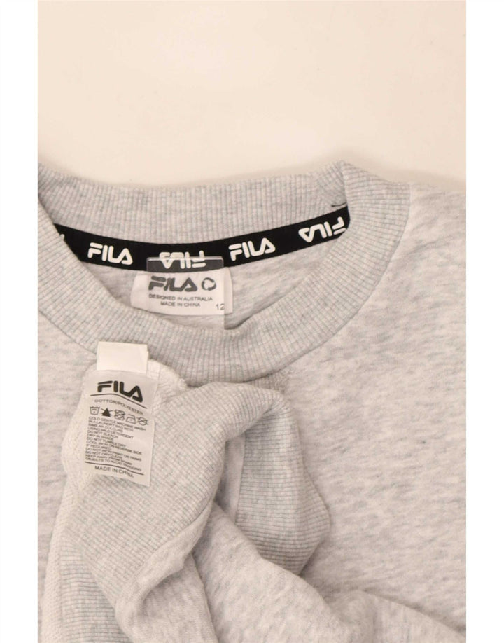 Fila Boys Graphic Sweatshirt Jumper 11-12 Years Grey Flecked Cotton