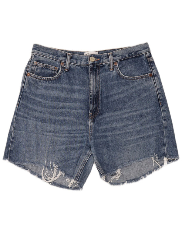 Zara Dame Denim Shorts EU 40 Medium W30 Blå Bomuld