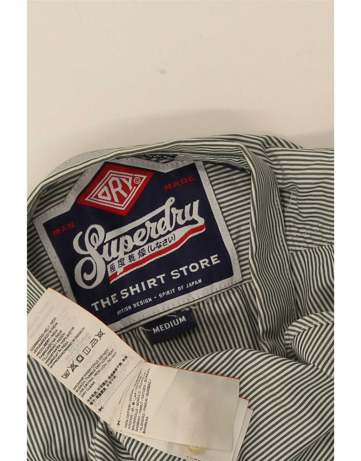 Superdry herreskjorte mellemgrå nålestribet bomuld