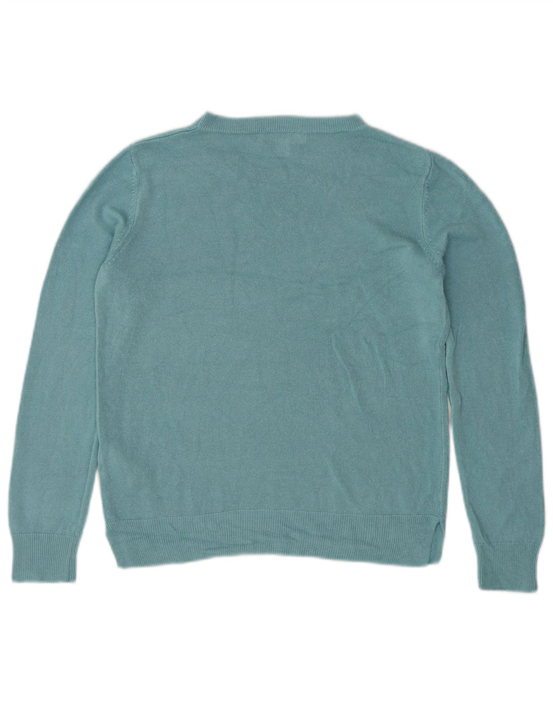 Marks & Spencer Dame Boat Neck Jumper Sweater UK 12 Medium Blue Acryl