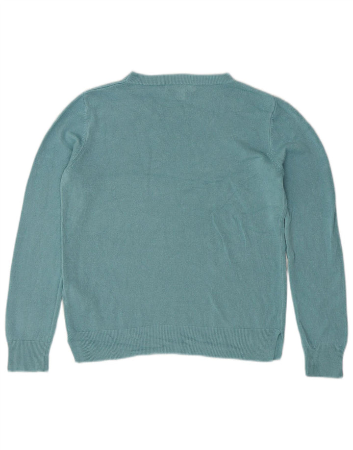 Marks & Spencer Dame Boat Neck Jumper Sweater UK 12 Medium Blue Acryl