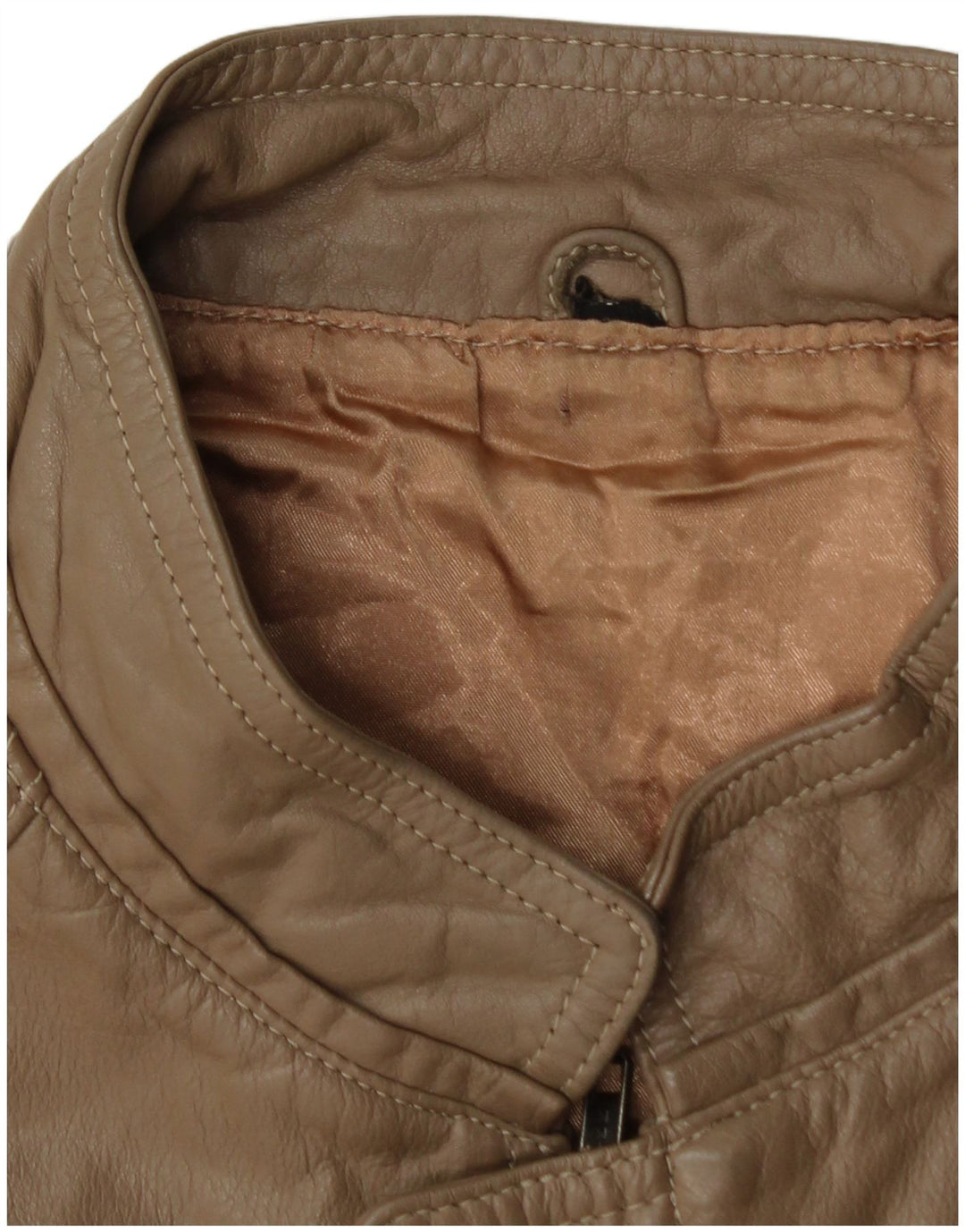 VINTAGE Herre Læder Gilet UK 40 Stor Brun