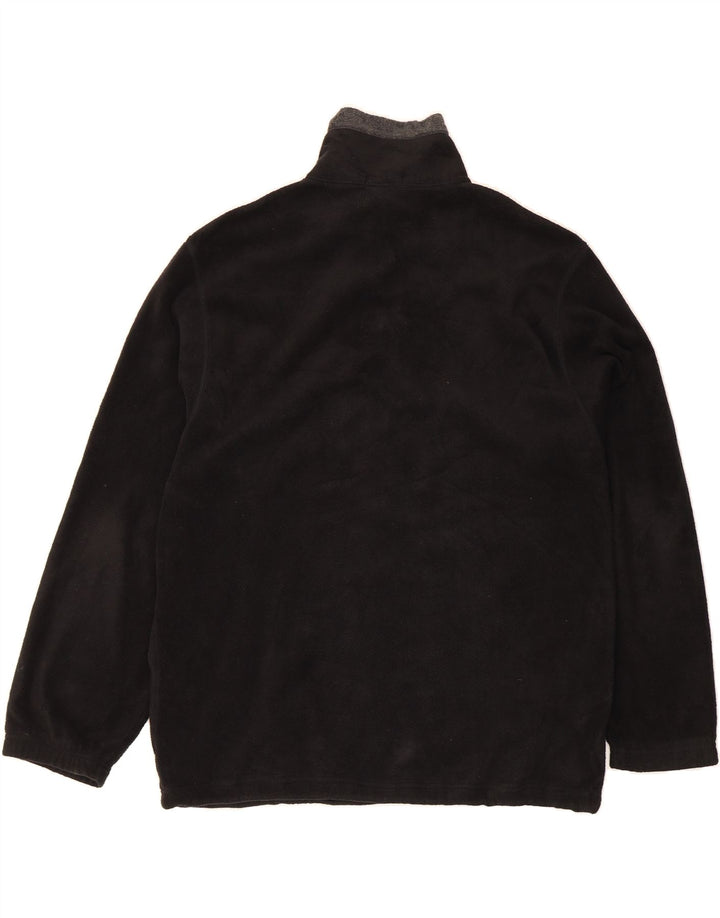 IZOD Mens Zip Neck Fleece Jumper Large Black Polyester Vintage Izod and Second-Hand Izod from Messina Hembry 