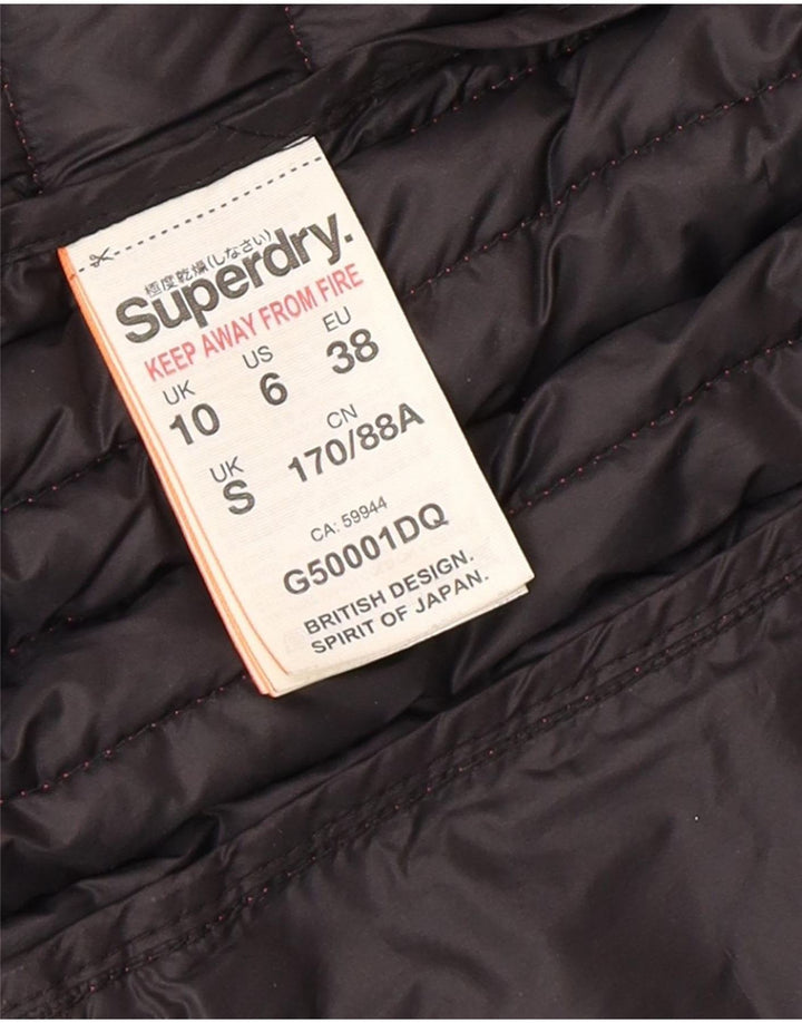 Superdry Polstret hættejakke til kvinder UK 10 Small Pink Nylon