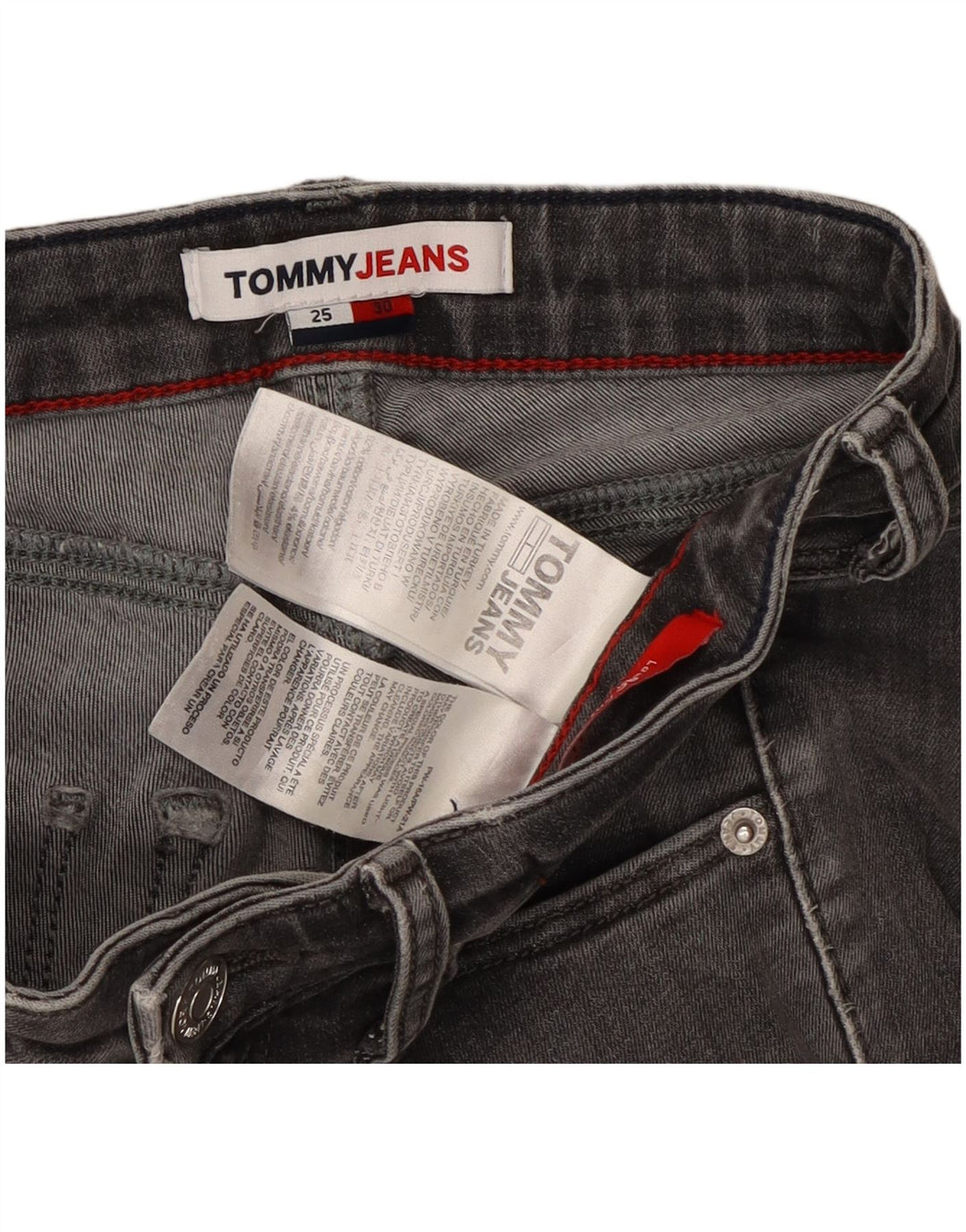 Tommy Hilfiger Dame Crop Skinny Jeans W25 L25 Grå Bomuld