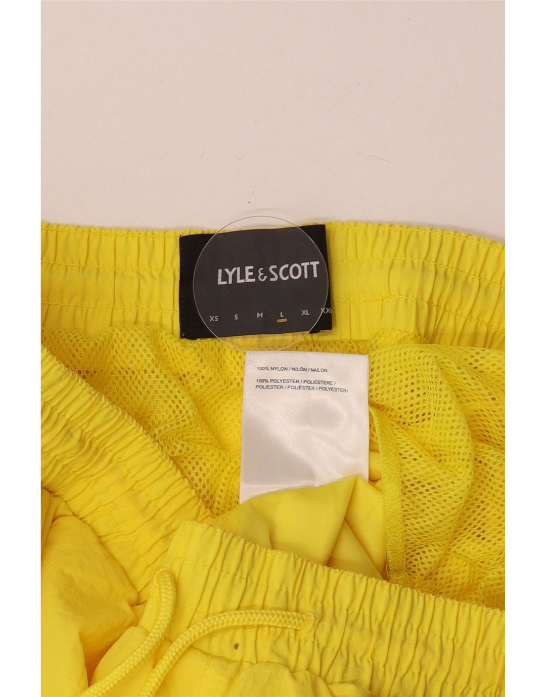 Lyle & Scott Badeshorts til mænd store gule nylon
