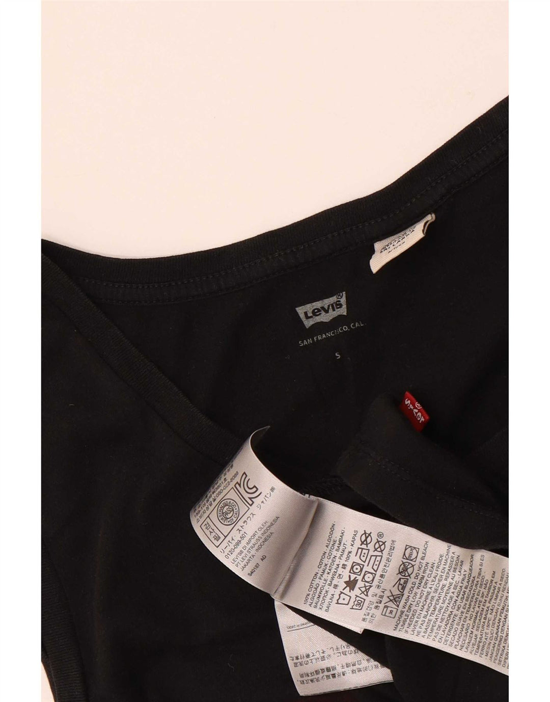 Levi's Kvinder Grafisk Vest Top UK 10 Lille Sort Bomuld