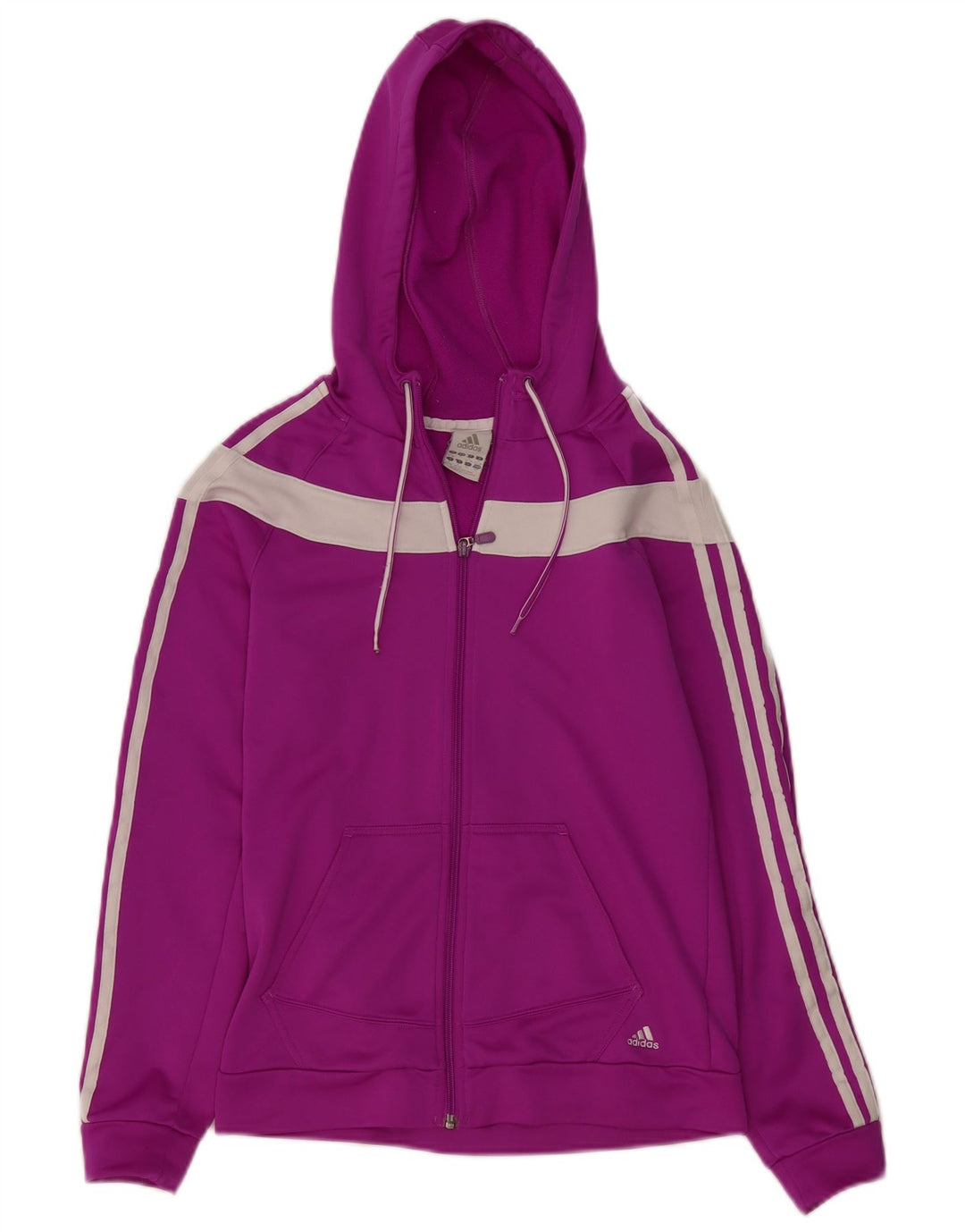 ADIDAS hættetrøje med lynlås til kvinder UK 8/10 Small Purple Colourblock