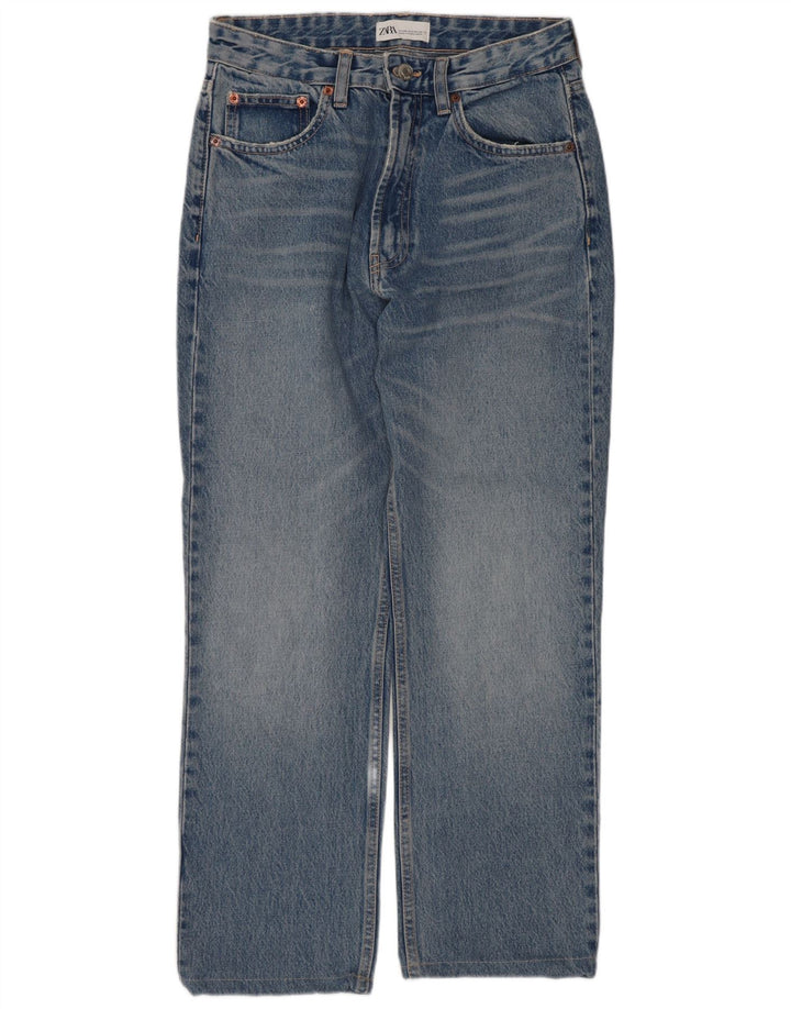Zara Womens Crop Straight Jeans EU 38 Small W28 L25 Blue