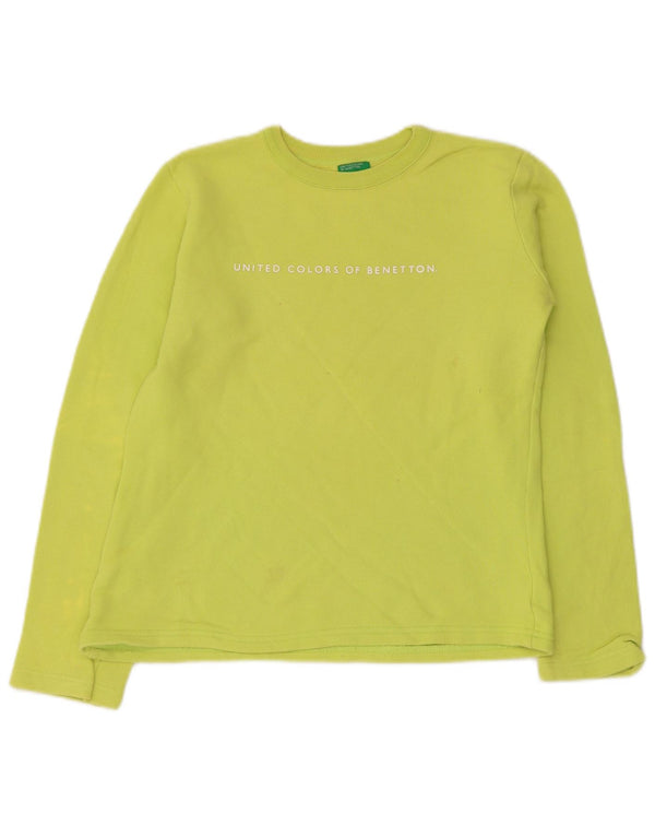 Benetton Girls Graphic Sweatshirt Jumper 11-12 år XL Grøn Bomuld