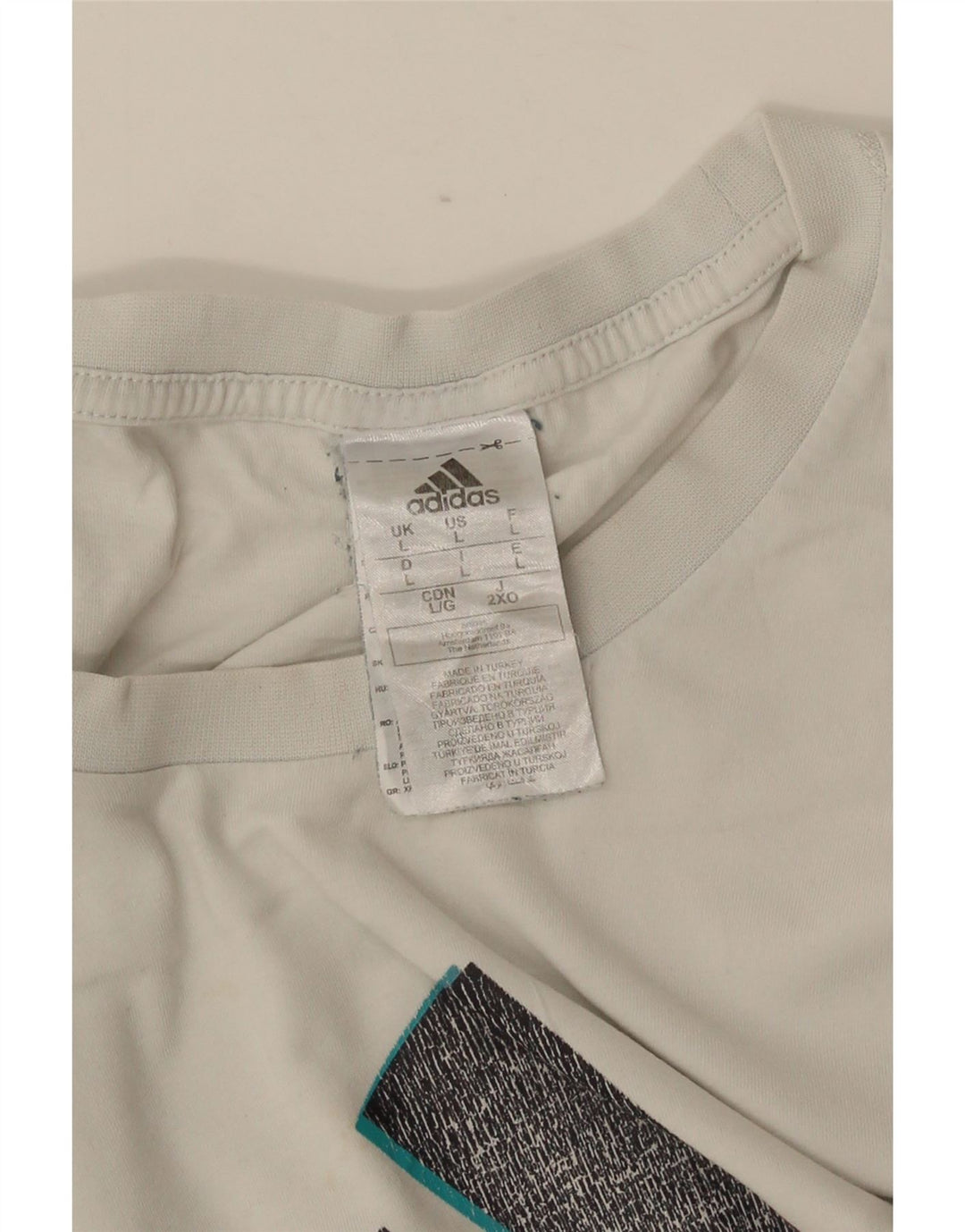 ADIDAS Grafisk T-shirt top til mænd Stor hvid bomuld
