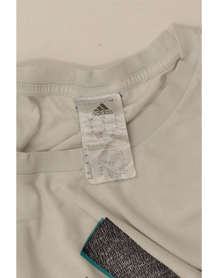 ADIDAS Grafisk T-shirt top til mænd Stor hvid bomuld