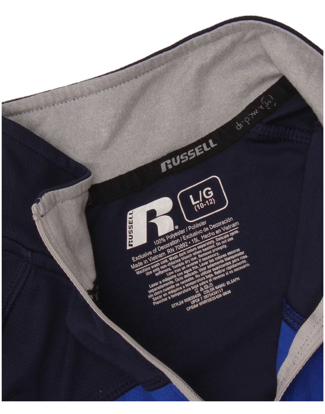 Russell Athletic Boys Pullover Træningsdragt Top 10-11 år Large Navy Blue