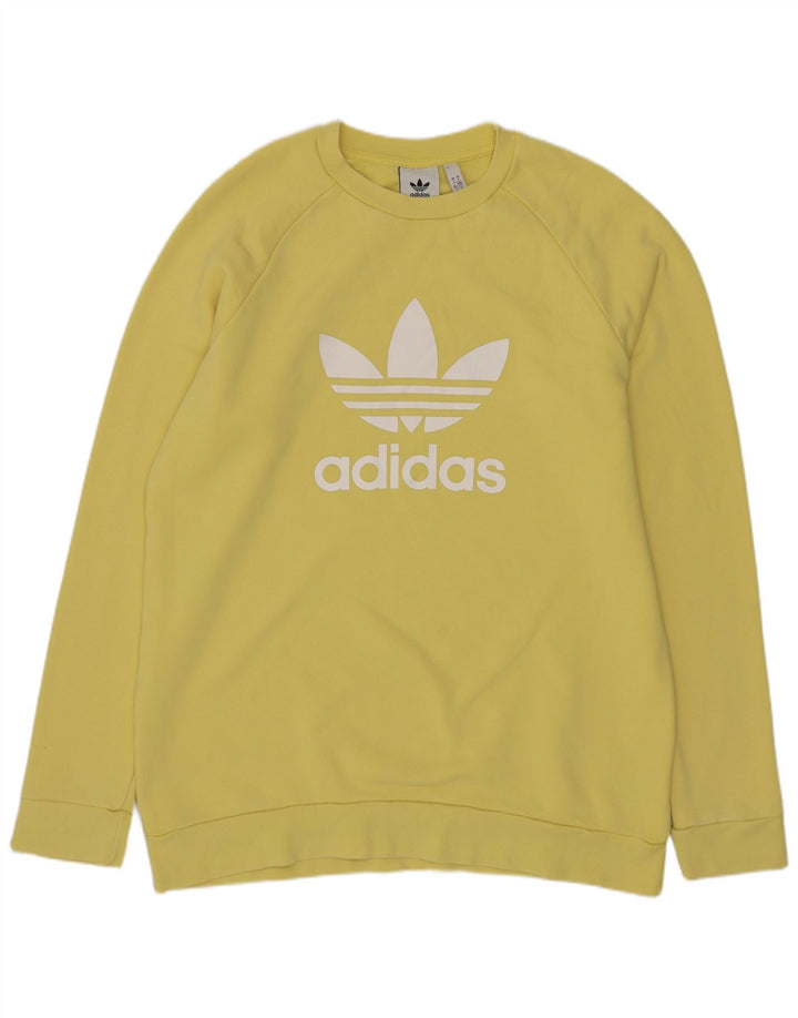 Adidas grafisk sweatshirt til mænd, stor gul bomuld