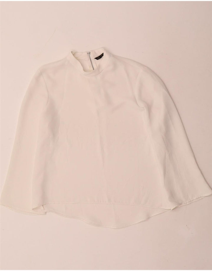 Zara Womens 3/4 Sleeve Blouse Top UK 6 XS White