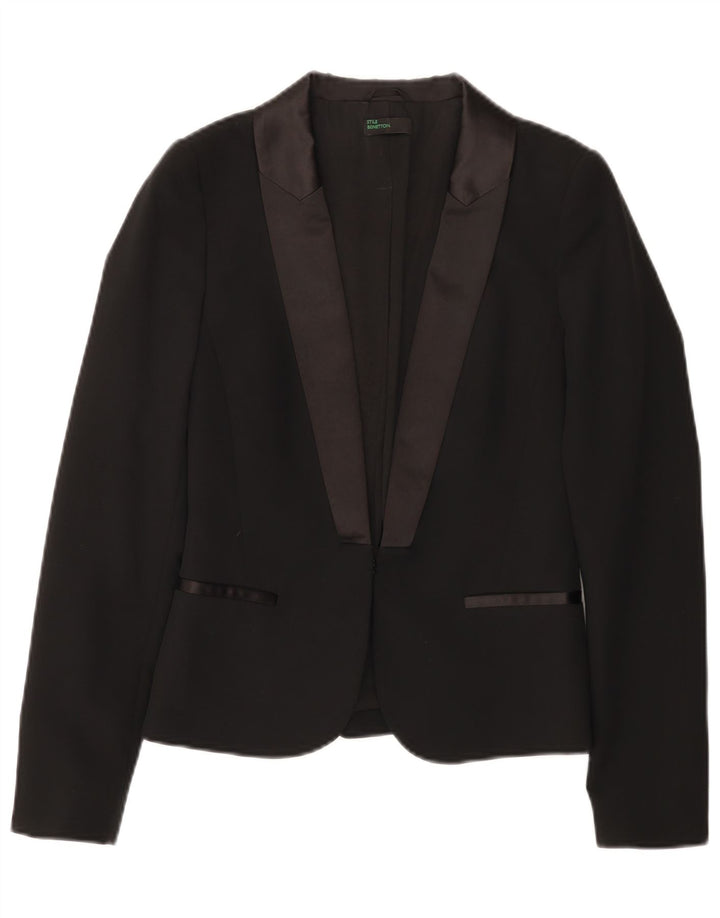 Benetton Dame Blazer Jacket IT 40 Lille Sort